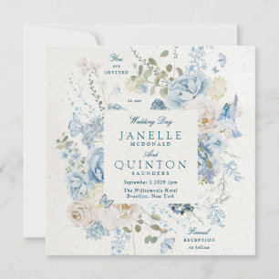 Winter Florals Cotswold Romantic Square Wedding Invitation
