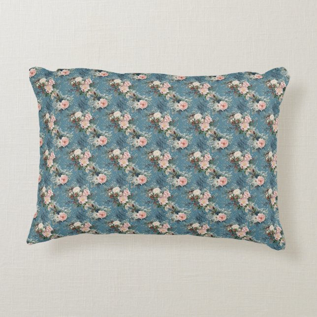 Winter Florals Decorative Cushion (Back)