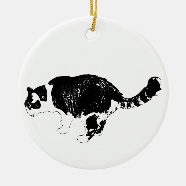 Winter Flow, Artistic Charm Ceramic Tree Decoration (Front)