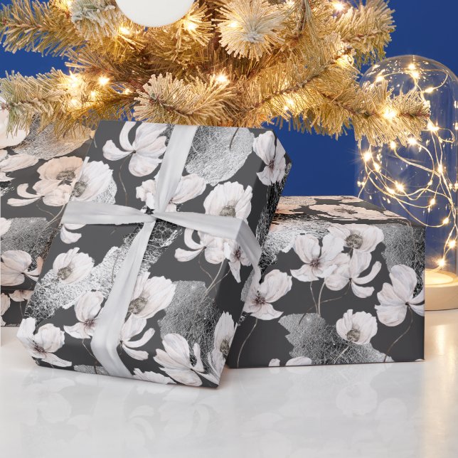 Winter Flower Botanical Christmas  Wrapping Paper (Holidays)