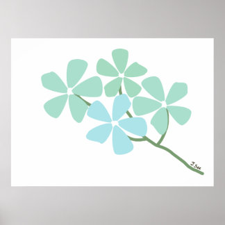 Winter Flower Branch Poster