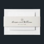 winter flower off white wedding invitation  invitation belly band<br><div class="desc">Complete the look of you winter wedding invitation with this off-white belly band and flower.</div>