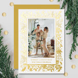 Winter Flowers Christmas Photo<br><div class="desc">A beautiful winter flower border in real foil highlights your favorite photo on these holiday greeting cards. Merry Christmas and your names on the bottom in your choice of silver,  gold or rose gold real foil. Select High Definition for best photo quality.</div>