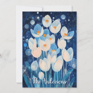 Winter Flowers Holiday Card