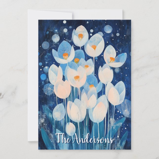 Winter Flowers Holiday Card (Front)