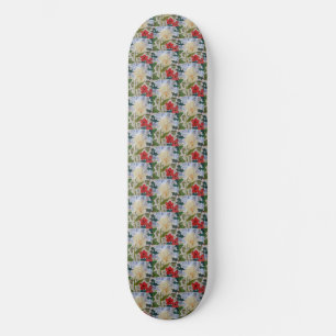 Winter Flowers & Holly Skateboard