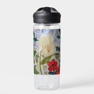 Winter Flowers & Holly Water Bottle