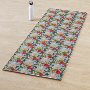 Winter Flowers & Holly Yoga Mat