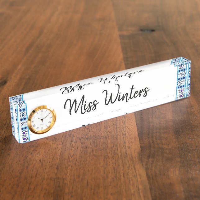 Winter Flowers Nameplate (Side)