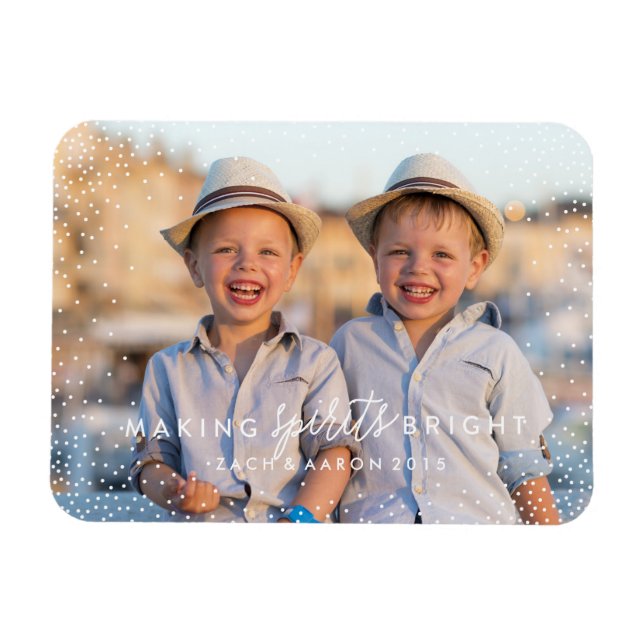 WINTER FLURRIES Christmas Photo Magnet (Horizontal)