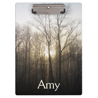 Winter Fog Sunrise Nature Photography Clipboard
