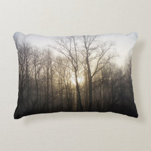 Winter Fog Sunrise Nature Photography Decorative Cushion