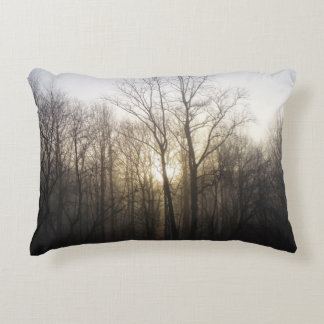 Winter Fog Sunrise Nature Photography Decorative Cushion