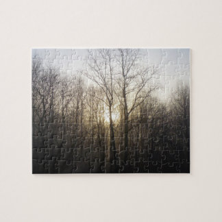 Winter Fog Sunrise Nature Photography Jigsaw Puzzle