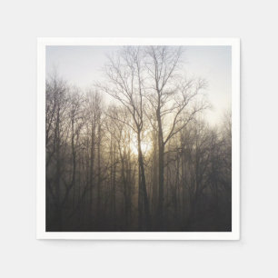 Winter Fog Sunrise Nature Photography Napkin