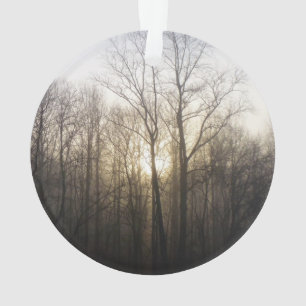 Winter Fog Sunrise Nature Photography Ornament