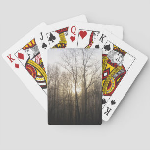 Winter Fog Sunrise Nature Photography Playing Cards