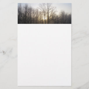 Winter Fog Sunrise Nature Photography Stationery