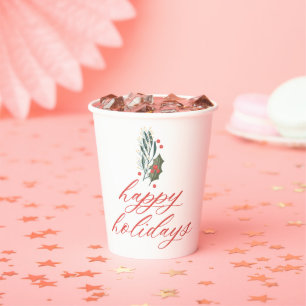 Winter Foliage Holiday Beverage Cups