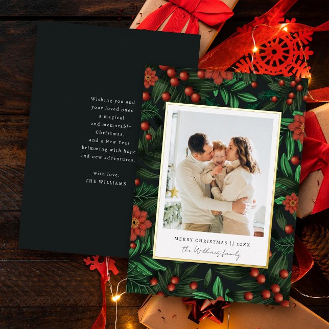 Winter Foliage Holly Berries Merry Christmas Photo (Creator Uploaded)