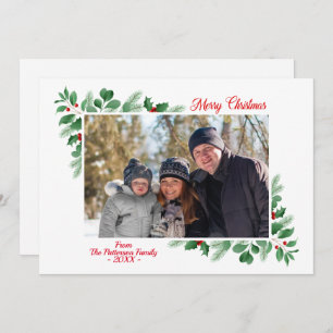 Winter Foliage Merry Christmas Photo Card
