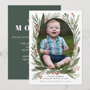Winter Foliage New Home for Holidays Photo Moving Holiday Card
