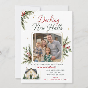 Winter Foliage New Home for Holidays Photo Moving Holiday Card