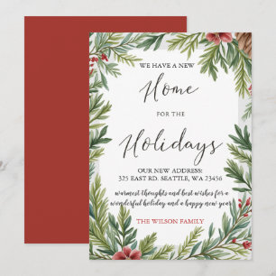Winter Foliage New Home Holiday Moving Card