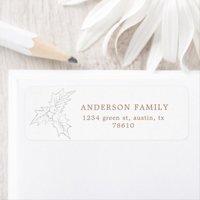 Winter Foliage White and Gold Return Address (Insitu)