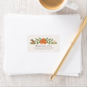 Winter Foliage Woodland Animal Return Address Label