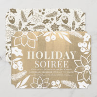 Winter Folliage Gold Holiday Soirée Party