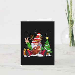 Winter Football Gnome Christmas for Boys Kids Card