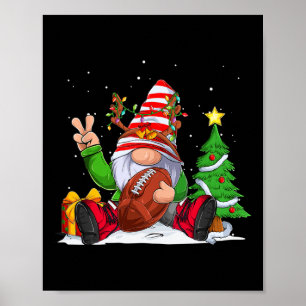 Winter Football Gnome Christmas  for Boys Kids  Poster