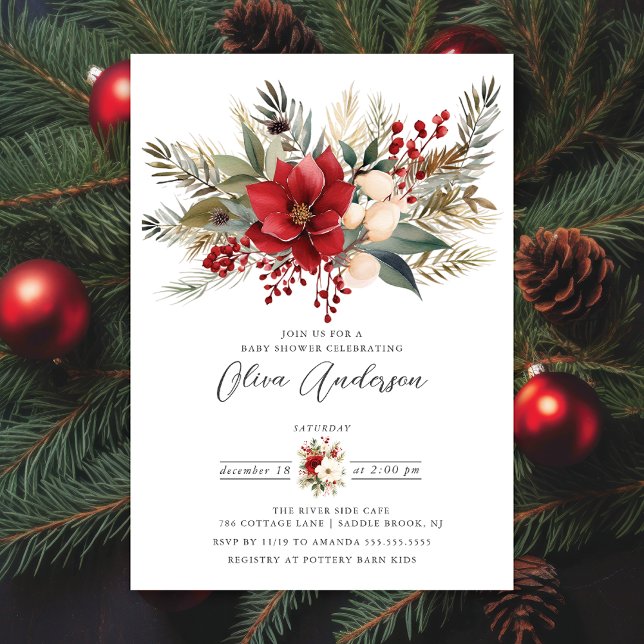 Winter Foral Baby Shower Invitation (Creator Uploaded)