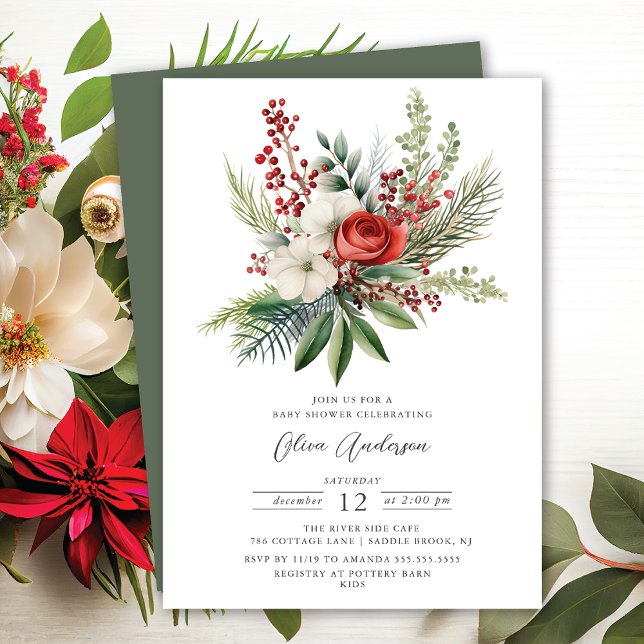 Winter Foral Baby Shower Invitation (Creator Uploaded)