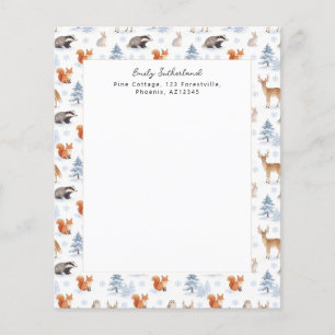 Winter Forest Animals Christmas Writing Paper