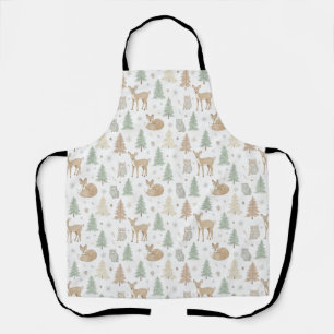 Winter Forest Animals Seamless Pattern Apron