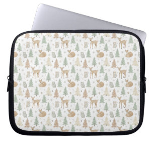 Winter Forest Animals Seamless Pattern Laptop Sleeve