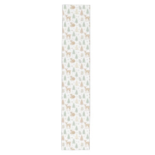 Winter Forest Animals Seamless Pattern Medium Table Runner