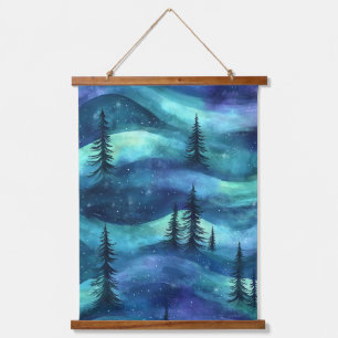 Winter Forest Aurora Pattern Hanging Tapestry