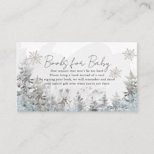 Winter Forest Baby Shower Book Reqest Enclosure Card
