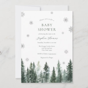 Winter Forest Baby Shower Invitation