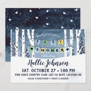 Winter Forest Baby Shower Invitation