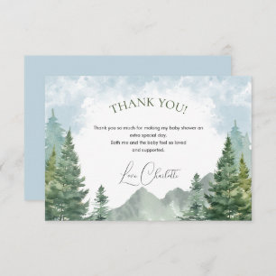 Winter Forest Baby Shower Thank you Card