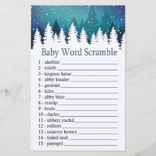 Winter Forest Baby word scramble game