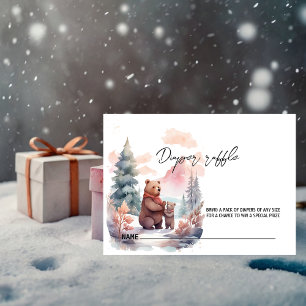 Winter Forest Bears  Diaper Raffle Enclosure Card