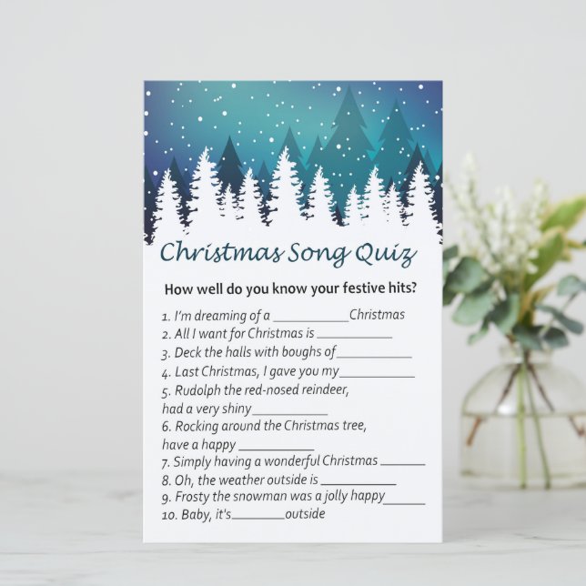 Winter forest christmas song quiz game (Standing Front)