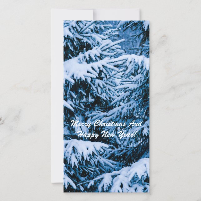 Winter Forest Christmas Tree Holiday Card (Front)
