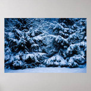 Winter Forest Christmas Tree Poster