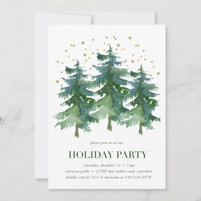Winter Forest Company Holiday Invitation (Front)